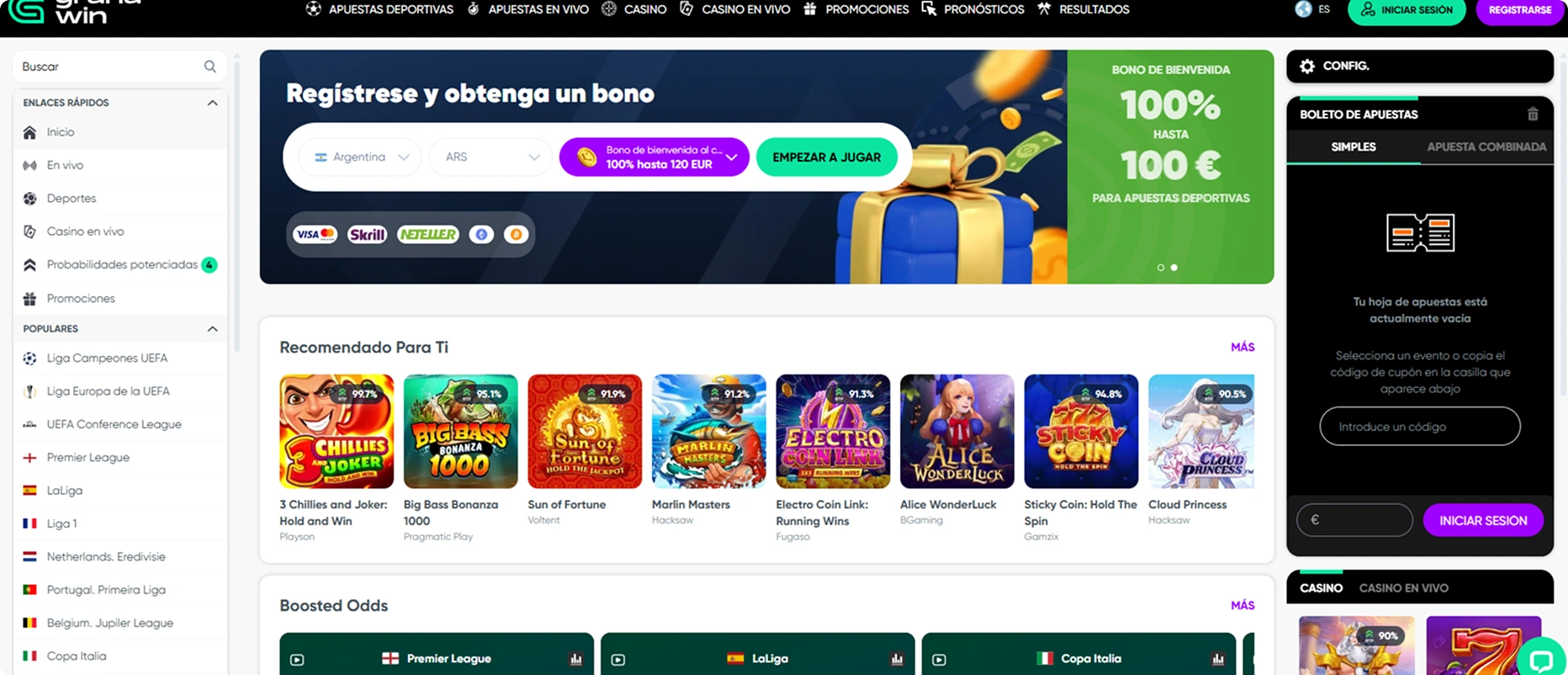 Granawin Plataforma de Juego en Línea