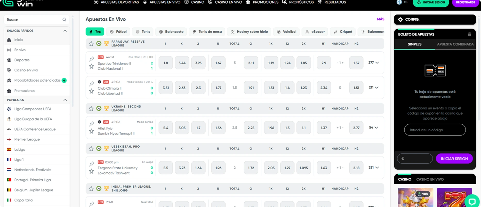 Granawin Apuestas Deportivas con Cuotas Altas